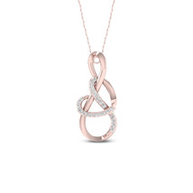 10K Rose Gold 1/10ct TDW Diamond Infinity Heart Necklace - £191.83 GBP