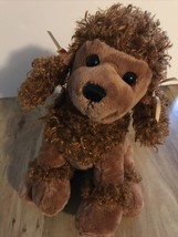 Poodle Plush Dog Puppy Curly Brown Vintage Caltoy Bows Ears Brooks Eckerd Drugs - £11.67 GBP