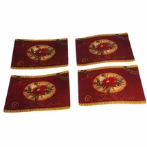 Vintage Glossy Christmas Placemats Lot of 4 Rectangular Tis The Season F... - £17.46 GBP