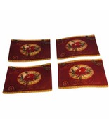 Vintage Glossy Christmas Placemats Lot of 4 Rectangular Tis The Season F... - £17.40 GBP