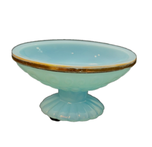 Vintage Avon Pedestal Footed Soap Dish Bowl Bristol Blue 4” in Gold Trim - £8.25 GBP
