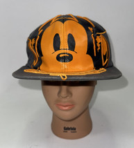 Mickey Mouse Earphones Gray Orange Flexible Fit Hat DJ Music Disney Parks Resort - £11.67 GBP