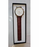 Solstice Men&#39;s Stainless Steel &amp; Brown Leather Watch Water Resistant NEW - $53.60 CAD