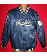 NEW YORK YANKEES MLB Majestic Nylon Satin JACKET With Sleeve Logo WOMENS... - £54.47 GBP