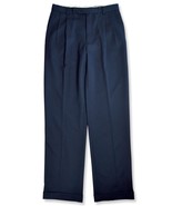 Brooks Brothers Mens Navy Blue Madison Fit Pleated Wool Pants 32W x 34L ... - $142.17 CAD