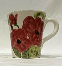 Artimino Primavera Mug Italy Hand Painted Handcrafted Earthenware Red Fl... - $23.76