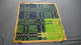 old vintage large silk scarf Pierre cardin Paris Bs As blue, green beige  - $43.56