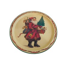 Vintage Potpourri Press Santa Claus Christmas Tin Serving Platter Tray - $21.77