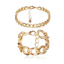 Ingemark 2 Pcs/Set Snake Lock Chain Bracelets Bangles Armband Femme Accesory Muj - £9.85 GBP