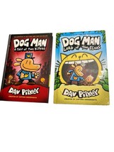 Dog Man Dav Pilkey Lot Of 2 Hardcover Books Tale of Two Kitties &amp; Lord of The Fl - $14.80