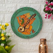 India at your Doorstep Handmade Pichwai Wooden Wall Painting For Living Room Hom - $68.60