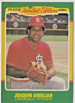 Joaquin Andujar Cardinals Pitcher 1986 Fleer Limited Edition Card # 2 Ne... - £1.10 GBP