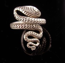 Vintage snake ring - art deco Sterling serpent - silver Cleopatra wrap ring - my - £132.61 GBP