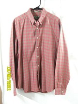 Men's Eddie Bauer Shirt Button Down Long Sleeve Red Checked Large - $11.03