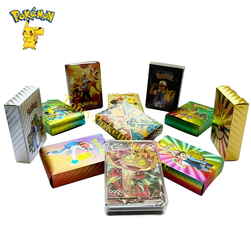 Pokemon New Style Colorful Gold Foil Cards English Version Anime Collection - £9.39 GBP+