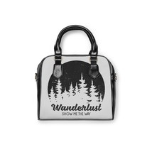 Personalized Wanderlust Shoulder Handbag, Double-Sided Forest Tree Print... - £39.70 GBP