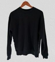 Victoria Beckham black oversized cotton sweatshirt white under arm print - $44.54