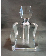 Oleg Cassini Crystal Cubed Perfume Bottle, 4&quot; Tall x 3&quot; Widest Signed - $24.99