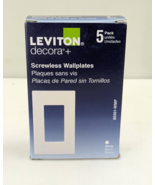 Pack of 5 Leviton 1-Gang White Decorator Plastic Nylon Wall Plates Screw... - $11.71