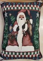 Christmas Holiday Decor Pillow Santa Claus Father Christmas 15&quot; x 10&quot; Free Ship - £15.89 GBP