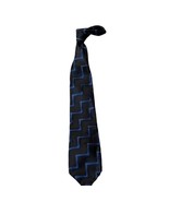 BOSS by HUGO BOSS Men&#39;s Necktie Italian Made Black Blue Silk 58&quot;x3.5&quot; - £11.49 GBP