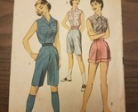 Vintage Advance 7877. Misses&#39; Shorts &amp; Shirt. Sz 14 Bust 32 CUT - $4.42