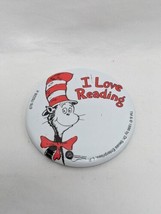 Dr Seuss Cat In The Hat I Love Reading Pin 2.25&quot; - £21.74 GBP