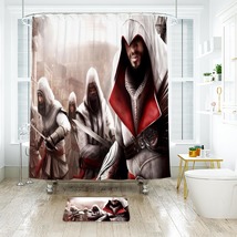 Assassin’s Creed 08 Shower Curtain Bath Mat Bathroom Waterproof Decorative - £18.08 GBP+