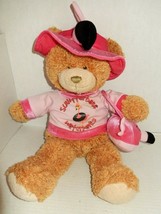 Vintage Fiesta Schilitterbahn Waterpark 12&quot; Plush Bear With Flamingo Hat... - £13.45 GBP