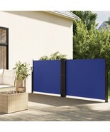 vidaXL Retractable Side Awning Blue 100% polyester with PU coating - €238,67 EUR