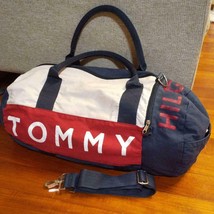 TOMMY HILFIGER Lsize Shoulder Travel DUFFLE BAG Multi Color Mook book ap... - £75.22 GBP