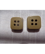 Tan Square Slightly Curved 4 hole Buttons Vintage (#3714) - £7.83 GBP