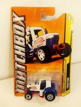 Matchbox 2012 #38 Red White &amp; Blue Tractor MBX Construction Series Mint On Card - £11.71 GBP