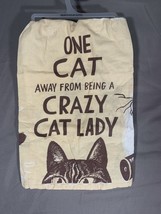 Kitchen Dish Towel 100% Cotton &quot;One Cat Away Crazy Cat Lady&quot; Decorative NEW - £4.95 GBP