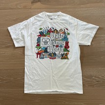 Walt Disney World Park Icons Attractions Opening Day Graphic T-Shirt Medium - £19.32 GBP