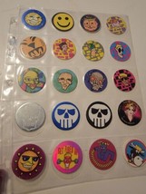 Lot Of 20 Vintage POGs Misc. Skulls Head Faces Get Fired Up Cow Smiley Face - $19.59