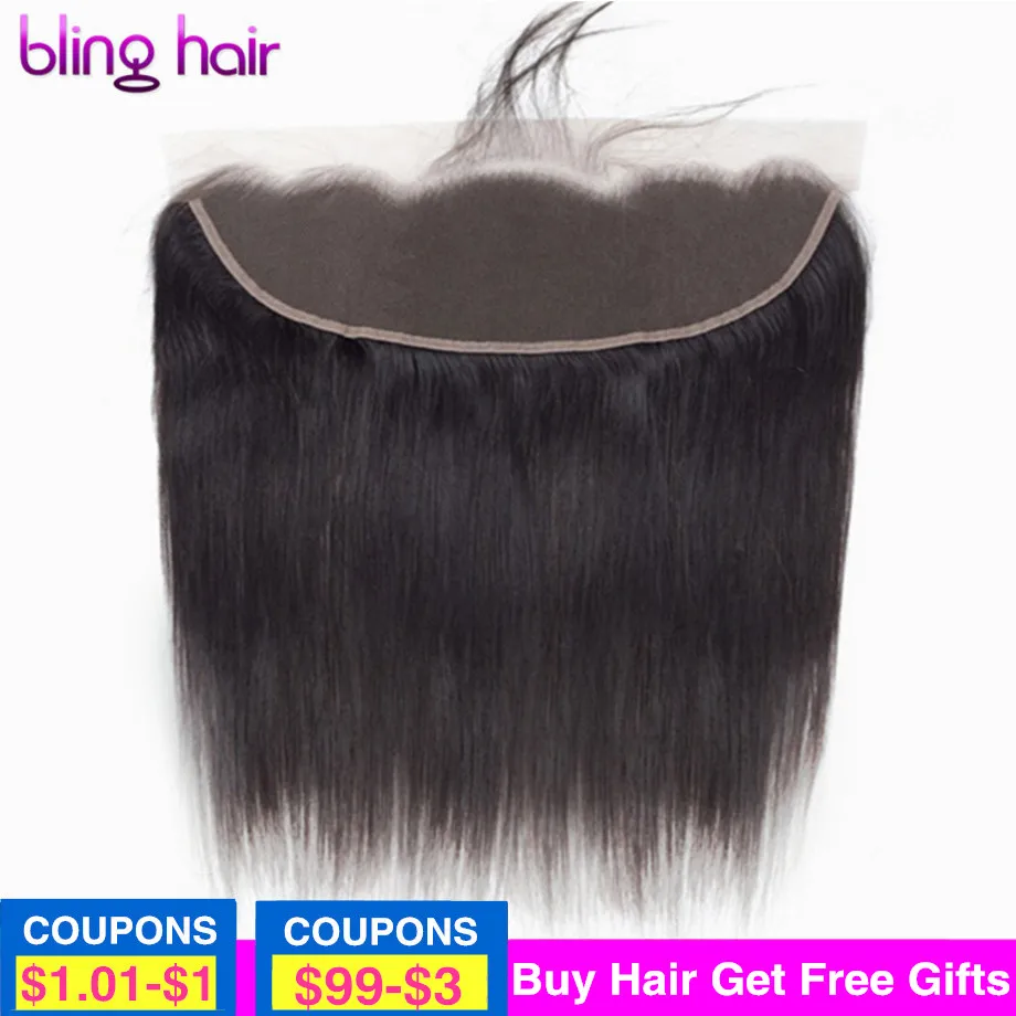 Sporting bling hair 13x4 HD Transparent Lace Frontal Closure Human Hair Brazilia - £66.06 GBP