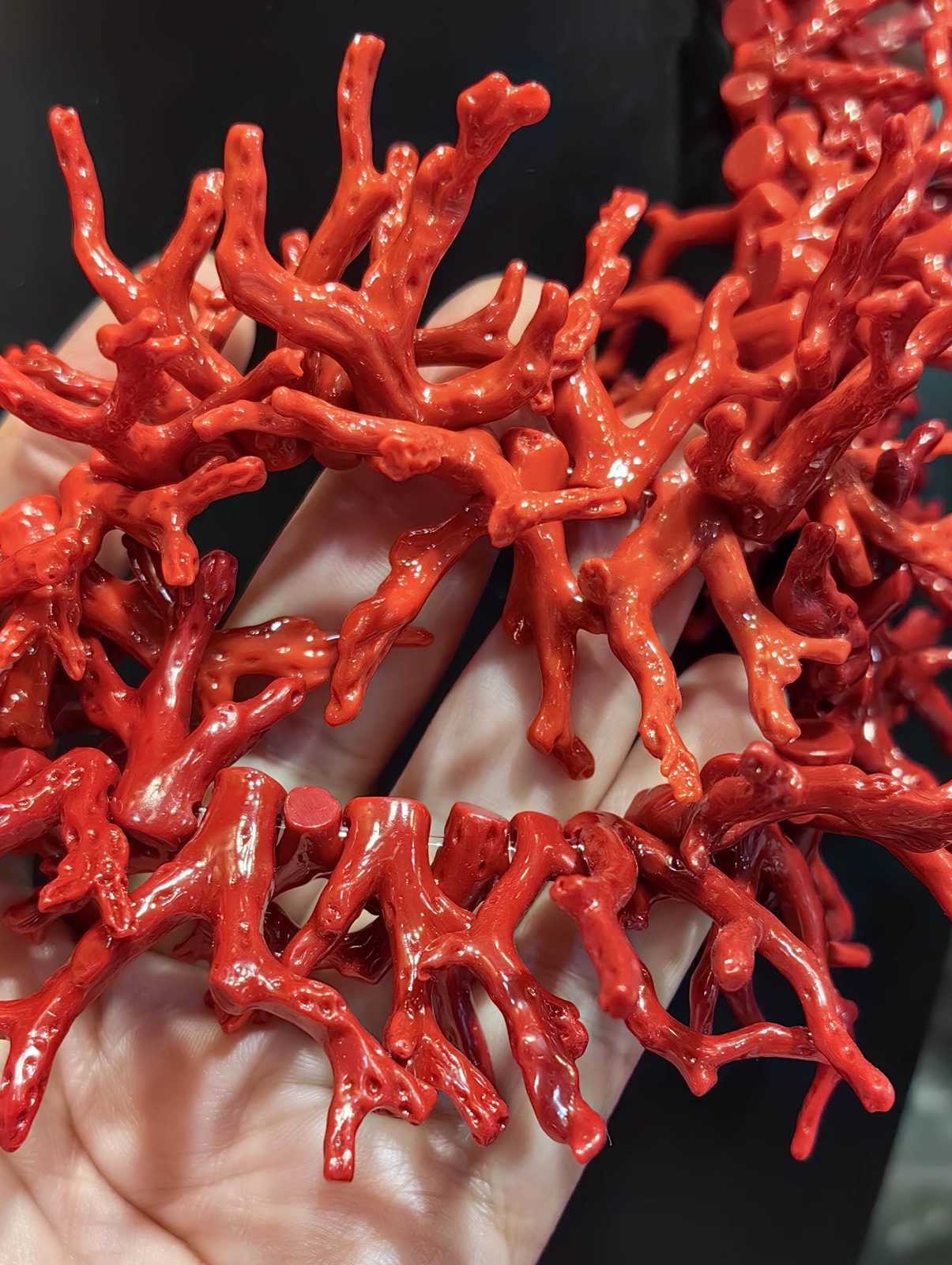 Wholesale Orange Red Coral jewelry 25-40mm(1.6&quot;) Branch  pendnat freefor... - $4.70