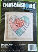 Dimensions Textured Heart Needlepoint Kit #1728 New 5&quot; x 5&quot; Vintage 1989 - £6.81 GBP