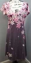 Noracora Shift Dress Womens Medium Pink Multi Floral Deep V Neck Summer ... - $32.40