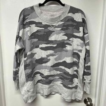 Aerie by American Eagle Gray Camo Crew Neck Pullover Sweatshirt Size Medium - £21.80 GBP