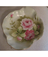 Vintage Lefton China Green Heritage Cabbage Rose Candy Nut Trinket Dish ... - £9.50 GBP