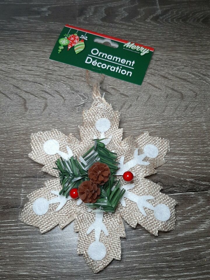 (1) Christmas House Snowflake Ornaments, Felt. New - $7.53