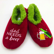 Snoozies Men&#39;s Dad Need&#39;s a Beer Extra Large 13 Burgundy - $12.86