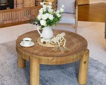 Round Wood Coffee Table - 31.3&quot; Wooden Coffee Tables Living Room With So... - $352.99