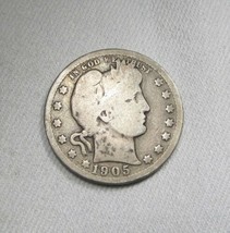 1905 Silver Barber Quarter Coin AK700 - £23.12 GBP