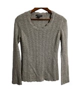 Ann Taylor Cashmere Pointelle Sweater S Scalloped Scoop Neck Hem Lacey S... - £42.76 GBP