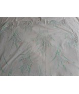 Vintage Floral Iris Queen Flat Sheet Lady Pepperell  Greens blues peach - $19.99