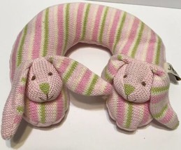 Maison Chic Pink Bunnies Travel Neck Pillow for Infant Baby Head Support - £5.72 GBP
