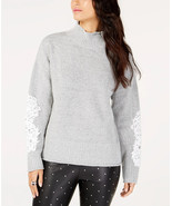 I.N.C Lace-Sleeve Mock-Neck Sweater, Size Petite Medium - $426.98 MXN